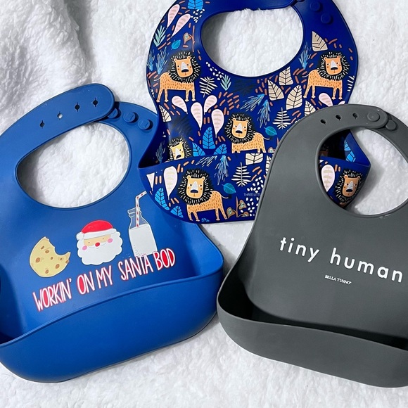 Bundle of 3 Silicone baby food crumb catcher bibs - Picture 8 of 12